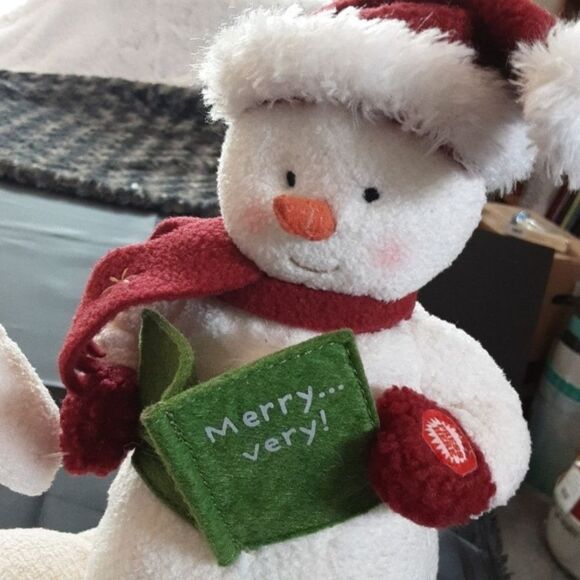 Vintage Christmas Snowpeople Decoration Large Stuffed Frosty With Friend - Picture 8 of 10